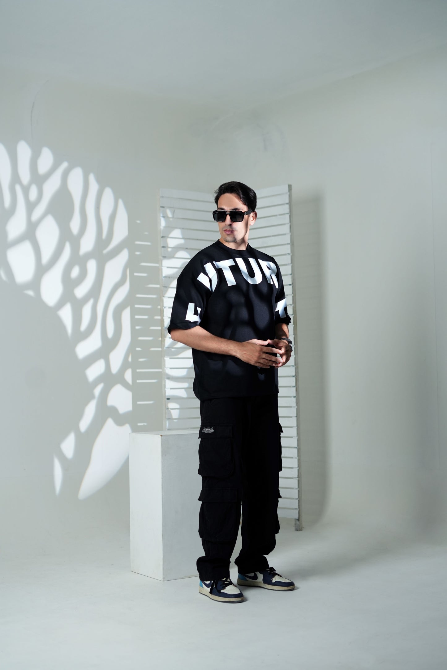 Black Neon Reflector Oversized Tee