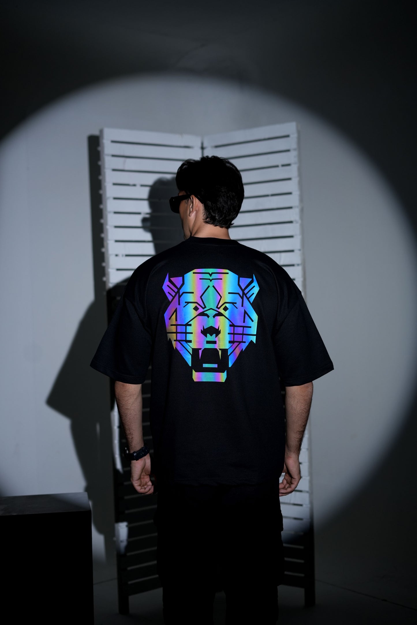 Black Neon Reflector Oversized Tee