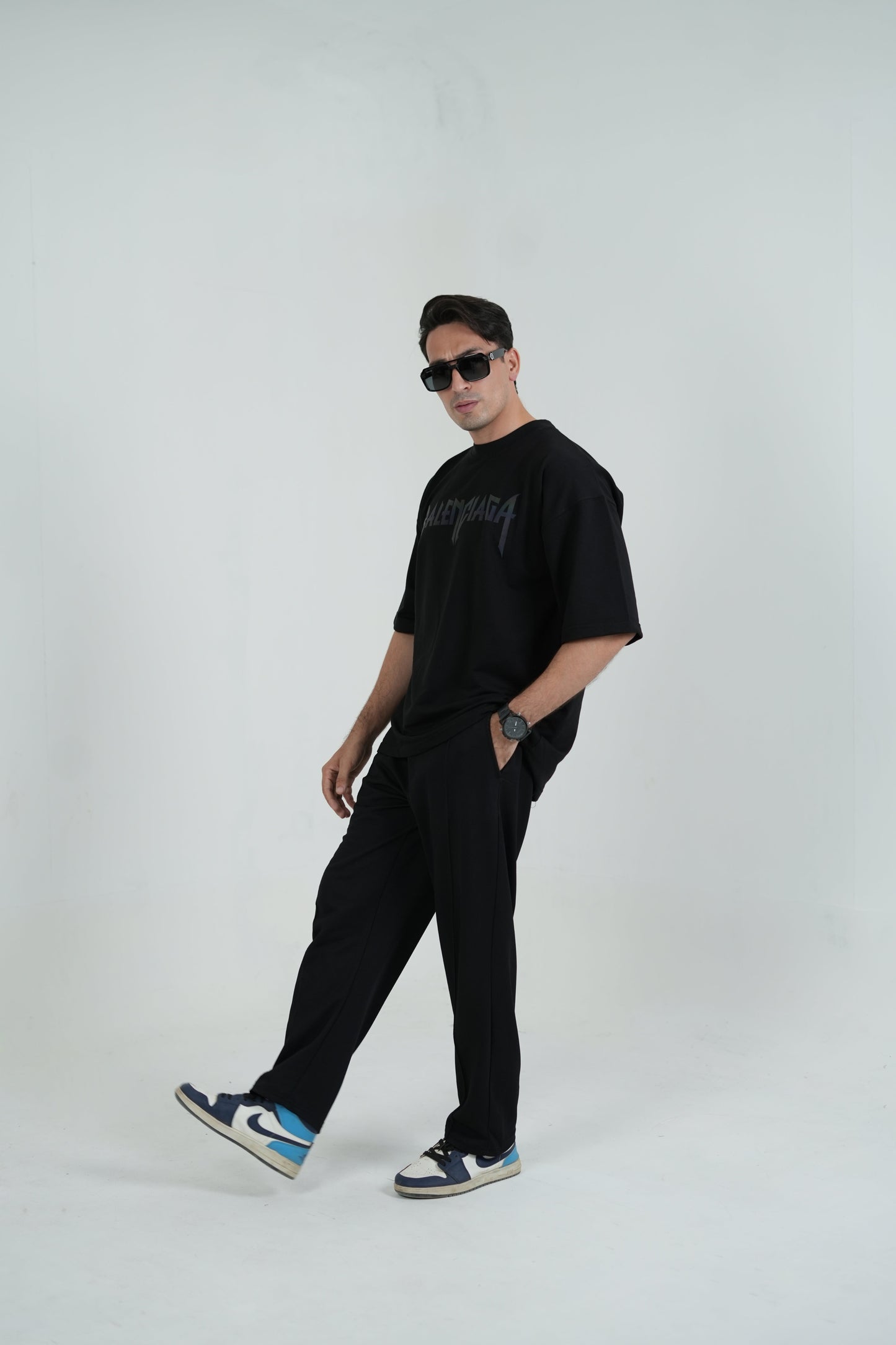 Black Neon Reflector Oversized Tee