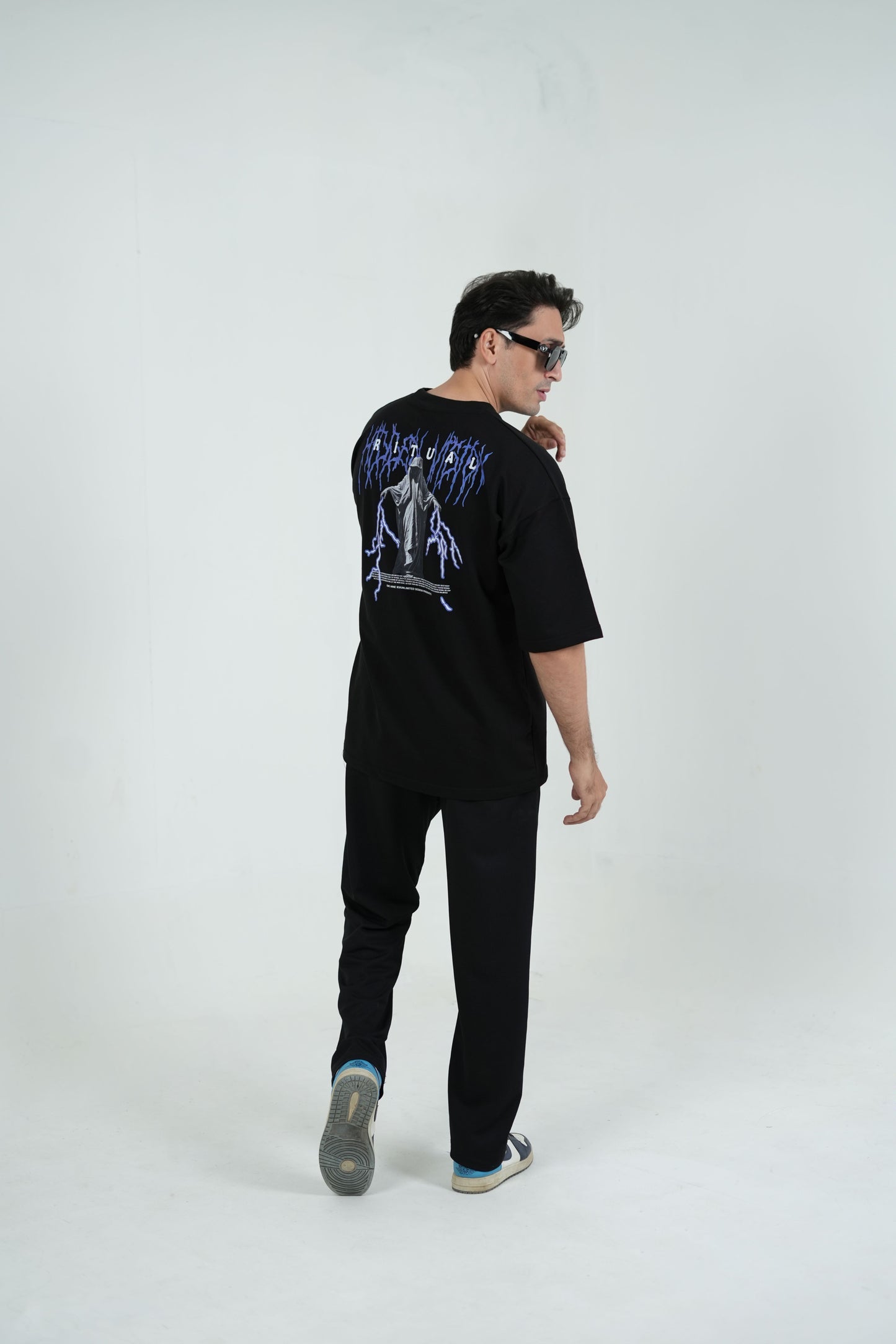 Black Neon Reflector Oversized Tee