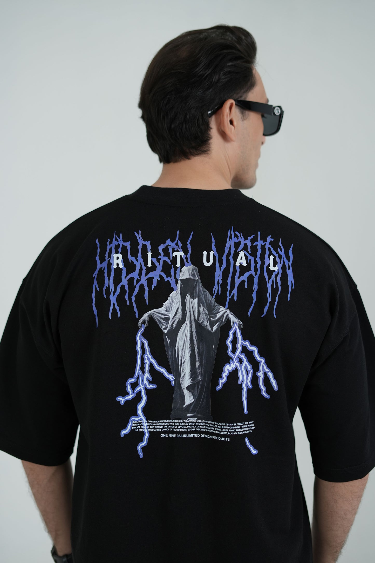 Black Neon Reflector Oversized Tee