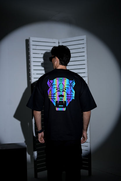 Black Neon Reflector Oversized Tee