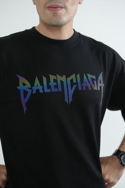 Black Neon Reflector Oversized Tee