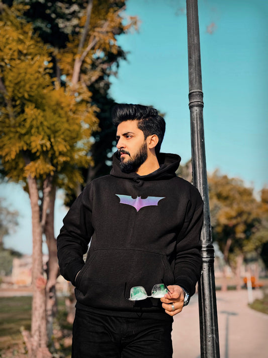 Black Oversized Reflector Hoodie