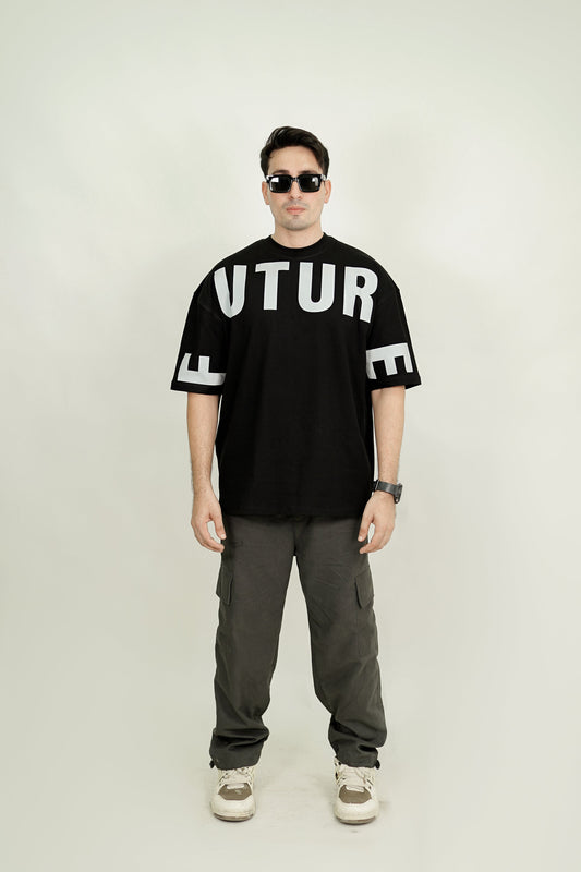 Black Neon Reflector Oversized Tee
